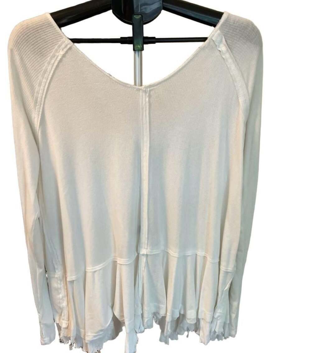 Free People‎ We The Free New Magic Thermal Peplum Top Medium Ivory
